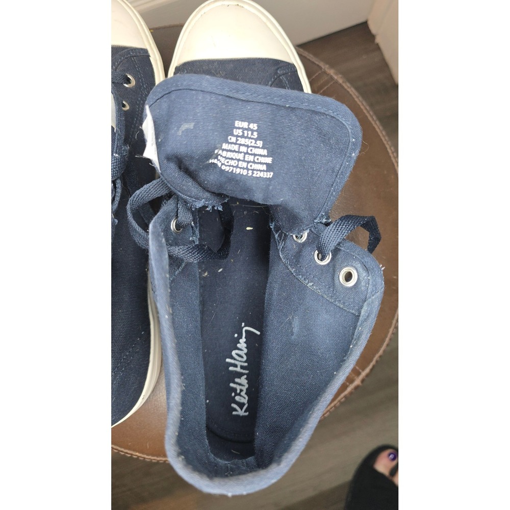 Keith Haring Men's Navy Blue Canvas High Top Sneakers Size 11.5 - Picture 8 of 11